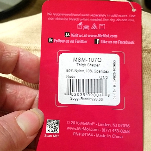 NWT  1X High Waisted Thigh Shaper,  Nude,  Slim Me By MeMoi MSM-107 - Picture 8 of 8